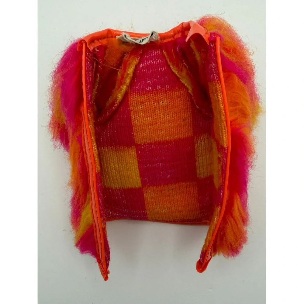 Vintage 1970 Francie Wild Bunch #1766 Faux Fur Coat Mattel Tagged Mod Barbie